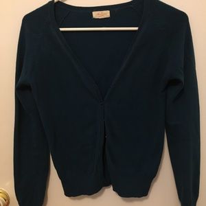 V Neck Teal Cardigan
